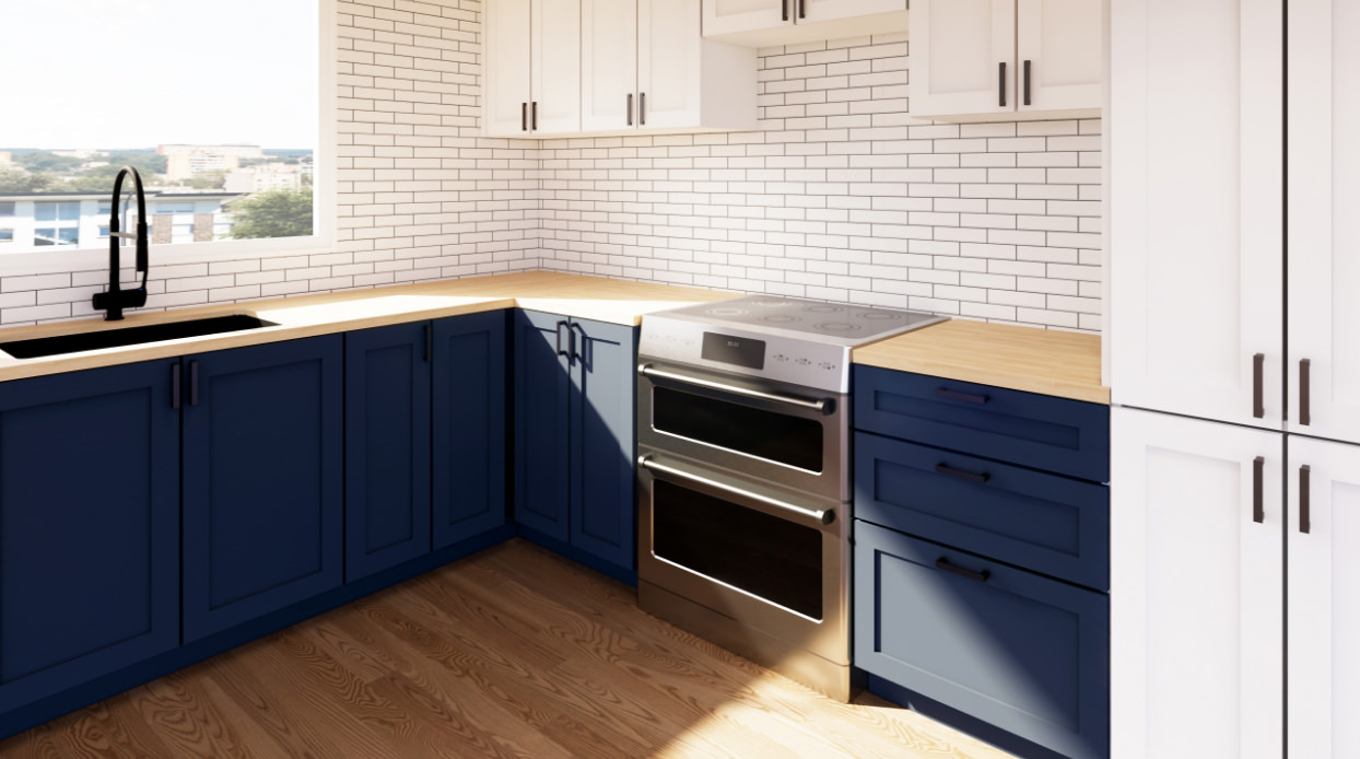 Cuisine L - Nouvel angle + couleur bleu